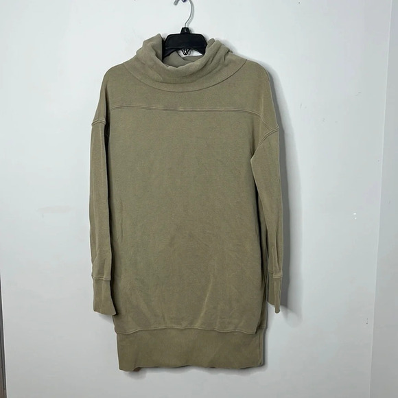 Urban Outfitters Jacob Olive Green Turtleneck Sweatshirt Dress - Picture 2 of 10